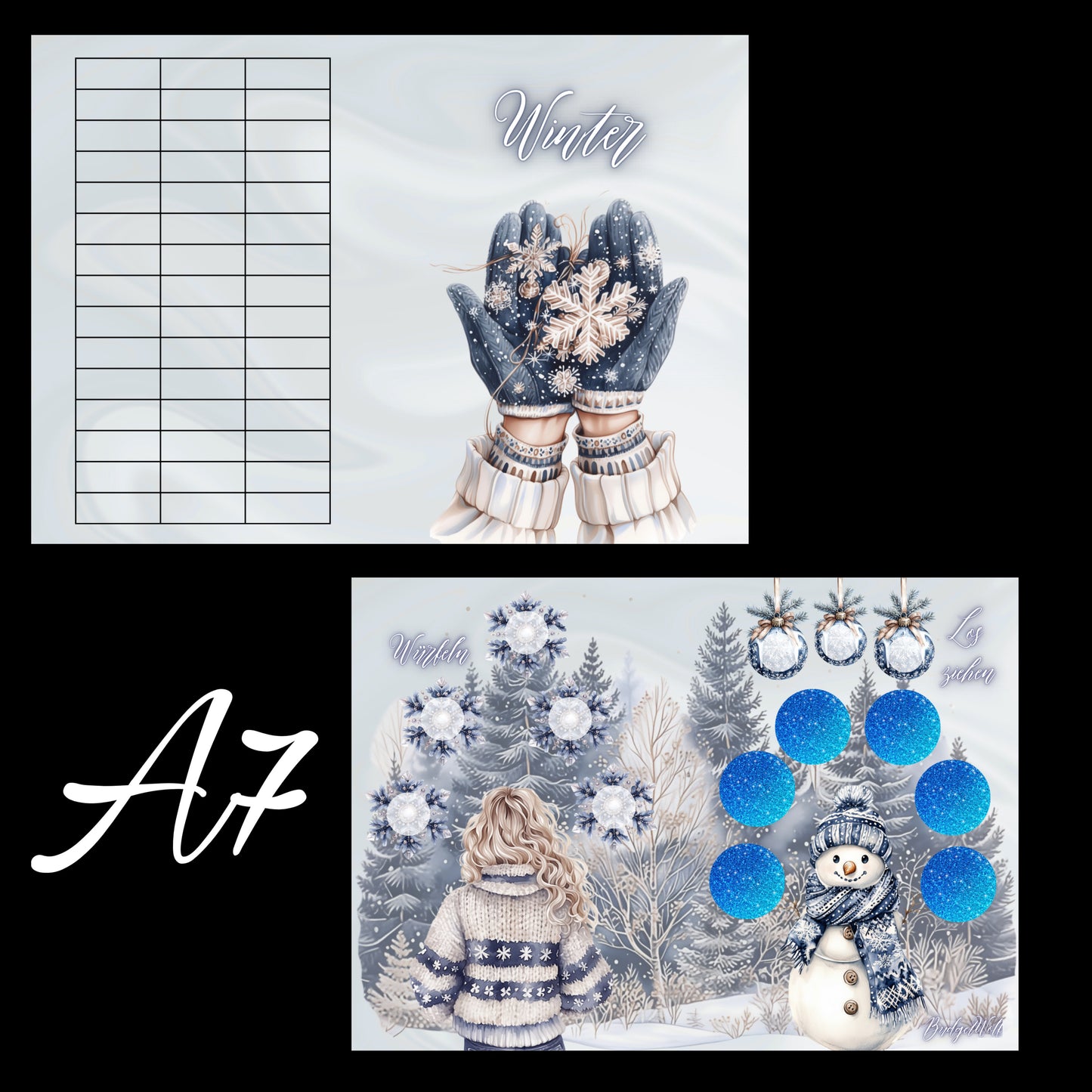 Jahreszeiten Klappkarten A7